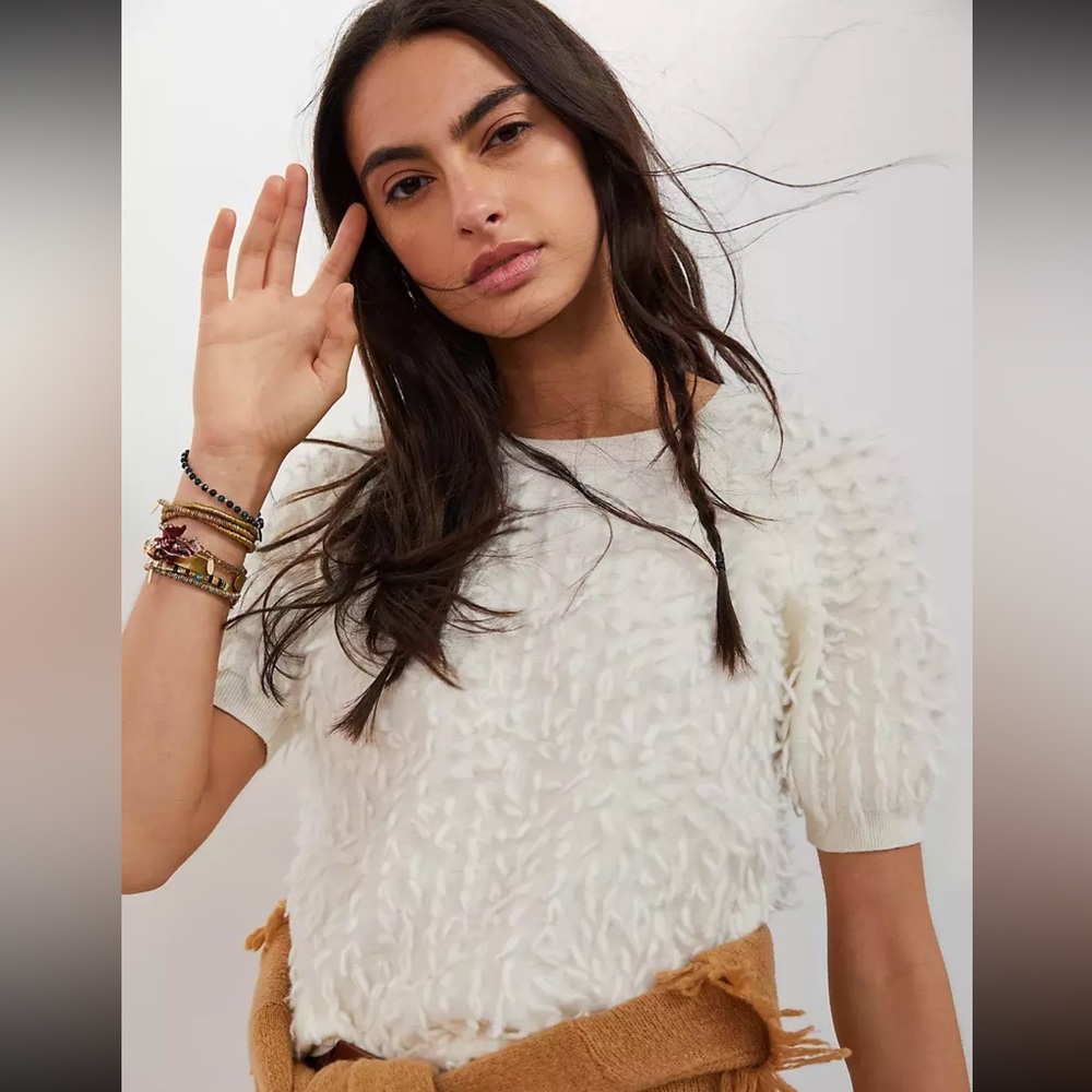 Maeve Cream Textured Sweater